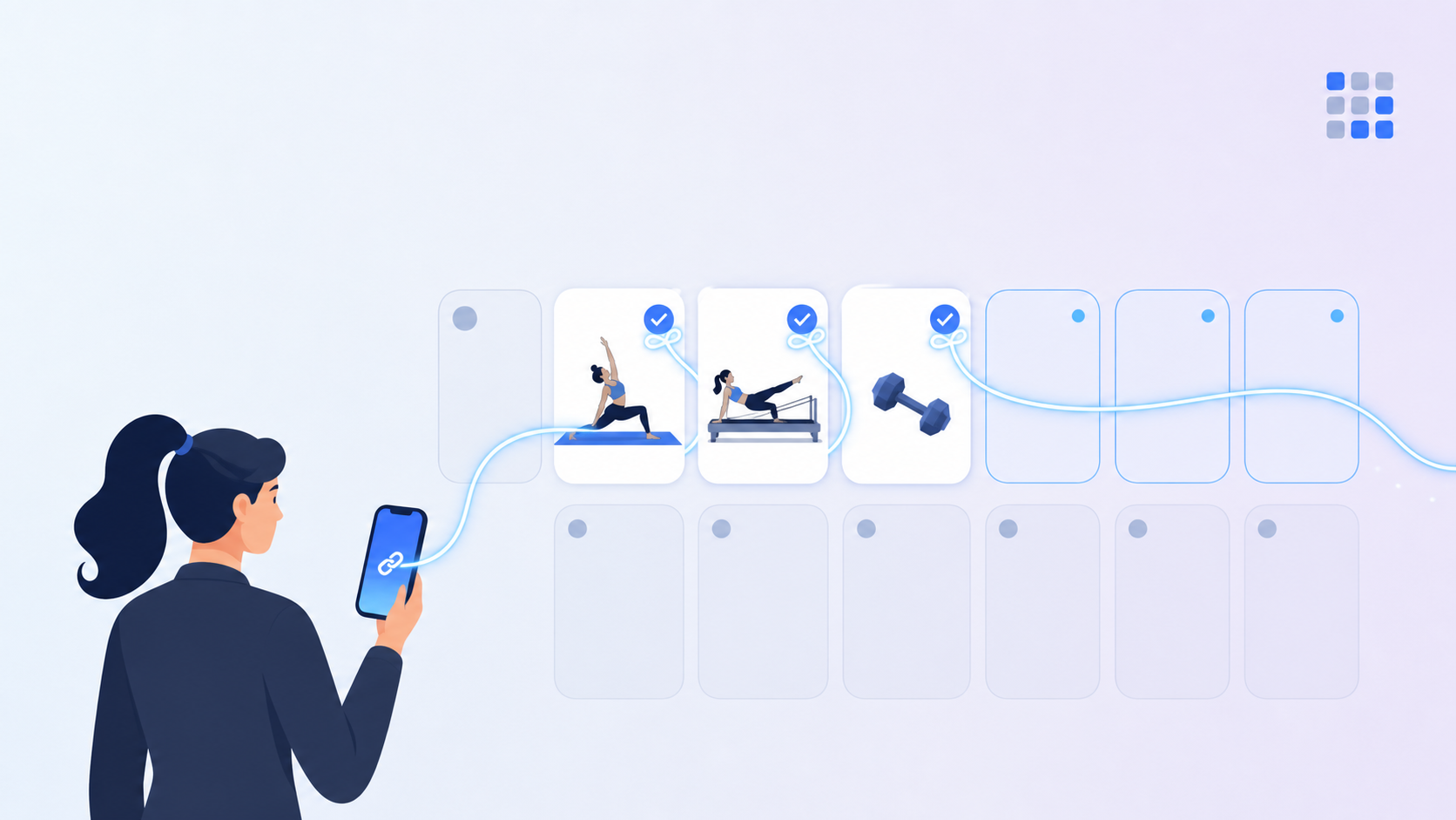 A coach scheduling fitness sessions with clients on a calendar